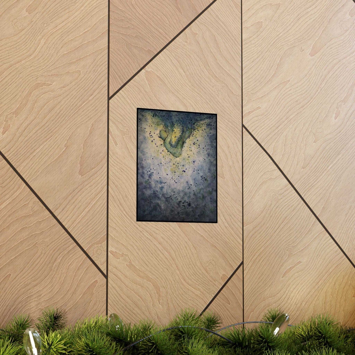 Abstract Oceanic Watercolor Matte Poster — Vertical Nautical Art Print