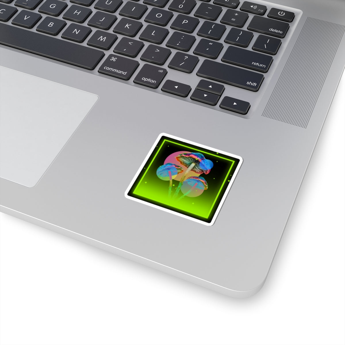 Psychedelic Neon Mushroom Sticker - Kiss-Cut Laptop Decal