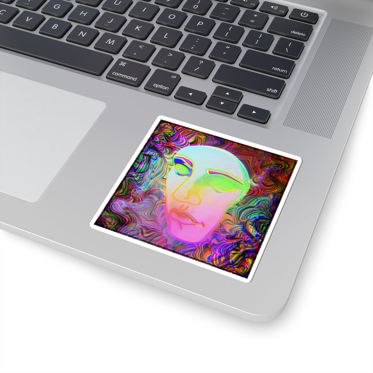 Psychedelic Face — Trippy Colorful Abstract Art Decal