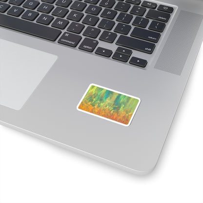 Colorful Fire Art Sticker – Abstract Oil Painting Vinyl Decal