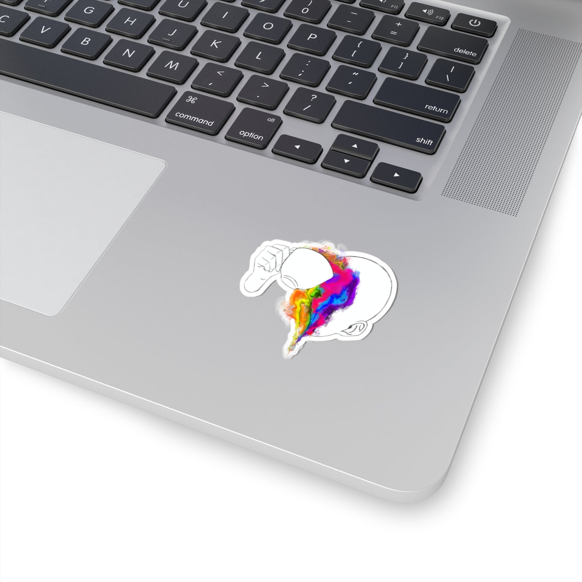 Psychedelic Tea Cup Sticker – Trippy Surreal Vinyl Decal