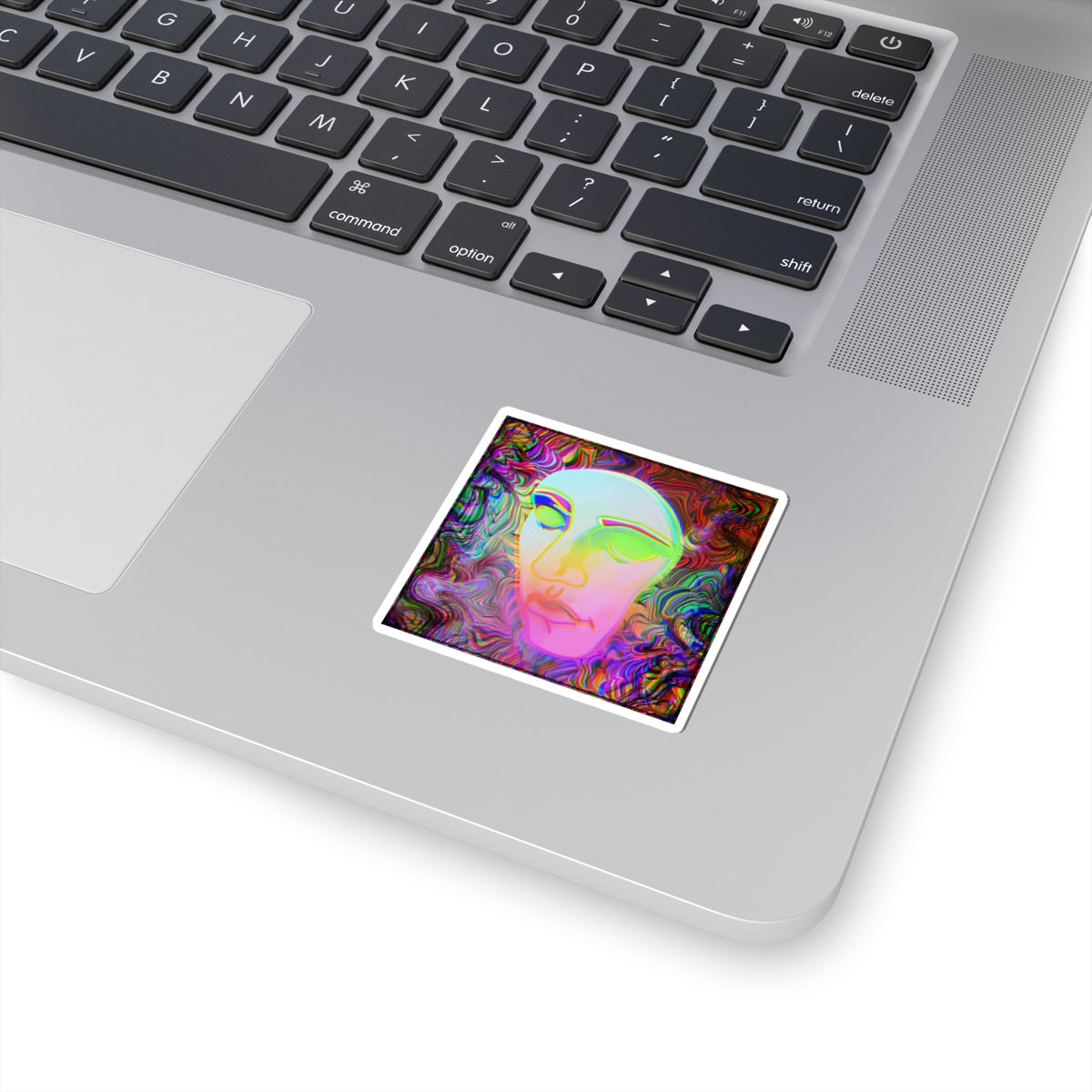 Psychedelic Face — Trippy Colorful Abstract Art Decal