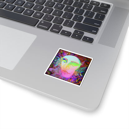 Psychedelic Face — Trippy Colorful Abstract Art Decal
