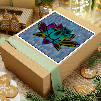 Lotus 'Breathe' Sticker — Holographic Meditation Kiss-Cut Sticker