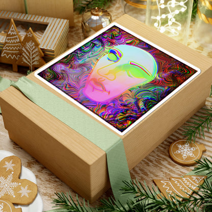 Psychedelic Face — Trippy Colorful Abstract Art Decal