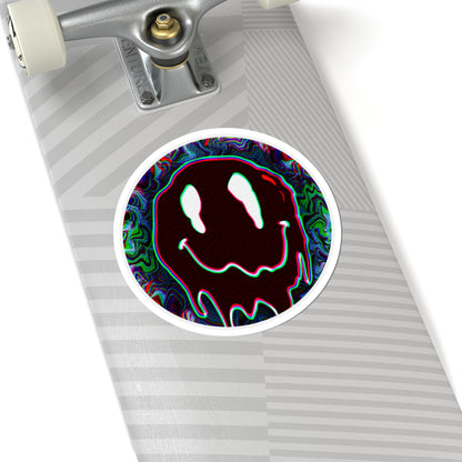 Drippy Maroon Smiley Face Sticker – Trippy Vinyl Decal