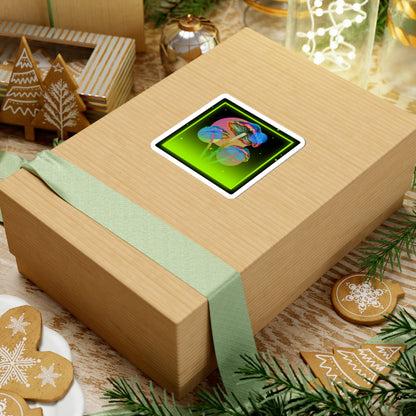 Psychedelic Neon Mushroom Sticker - Kiss-Cut Laptop Decal