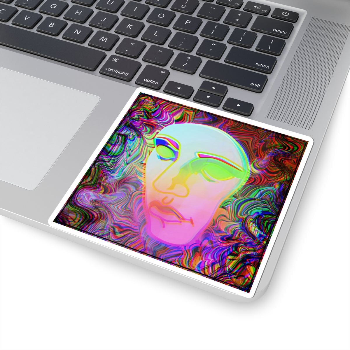 Psychedelic Face — Trippy Colorful Abstract Art Decal
