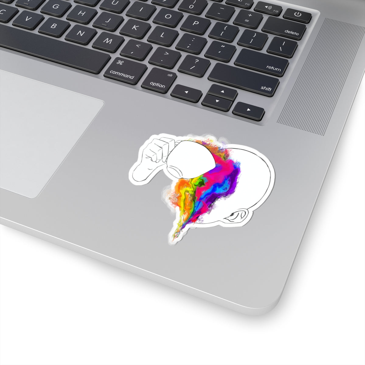 Psychedelic Tea Cup Sticker – Trippy Surreal Vinyl Decal