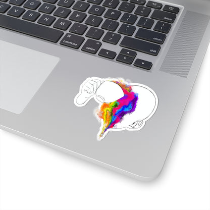 Psychedelic Tea Cup Sticker – Trippy Surreal Vinyl Decal