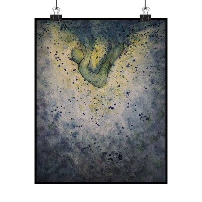 Abstract Oceanic Watercolor Matte Poster — Vertical Nautical Art Print