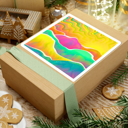 Psychedelic Rainbow Landscape Kiss-Cut Sticker