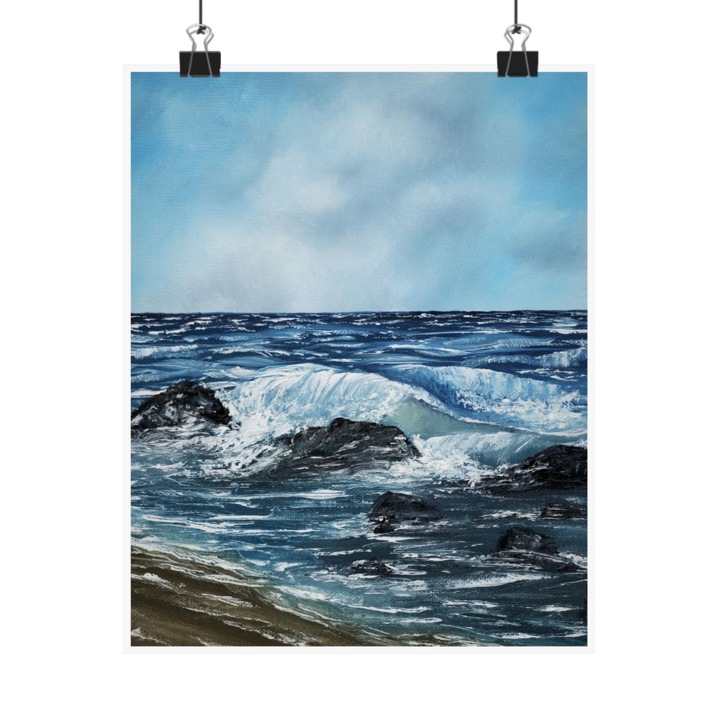 Ocean Wave Matte Poster — Vertical Seascape Wall Art