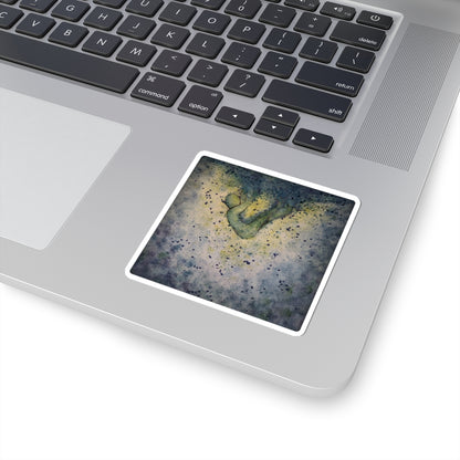 Watercolor Falling Figure Sticker – Art Sticker, Abstract Water Design