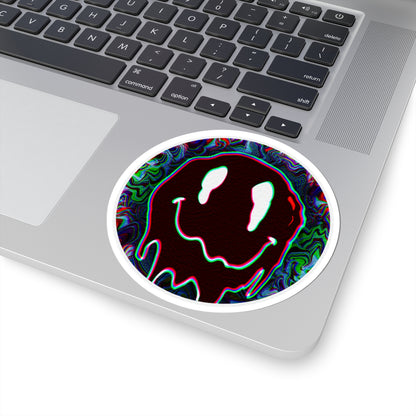 Drippy Maroon Smiley Face Sticker – Trippy Vinyl Decal