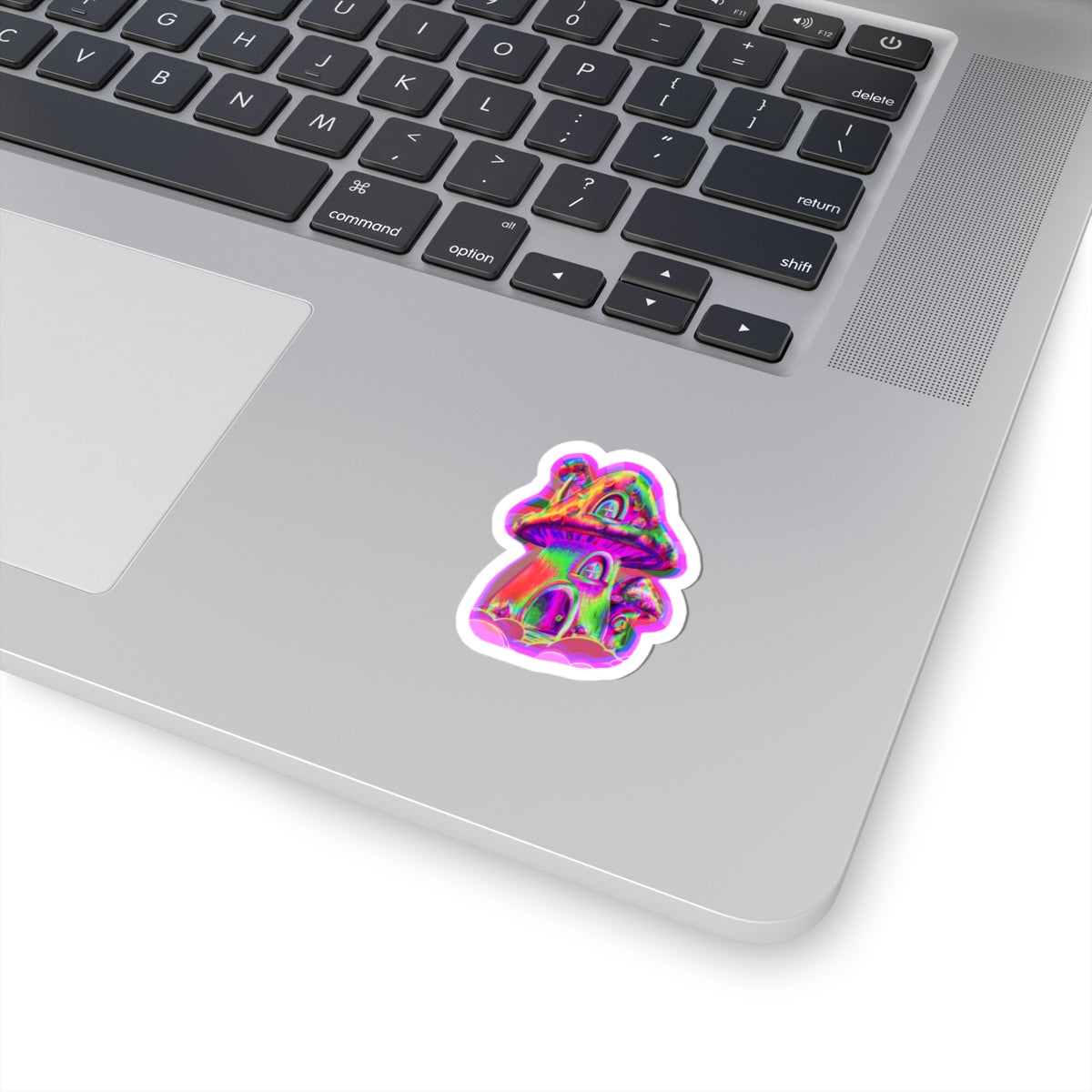 Psychedelic Mushroom House Sticker – Whimsical Fairy Art Vinyl Decal