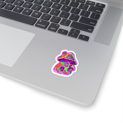 Psychedelic Mushroom House Sticker – Whimsical Fairy Art Vinyl Decal