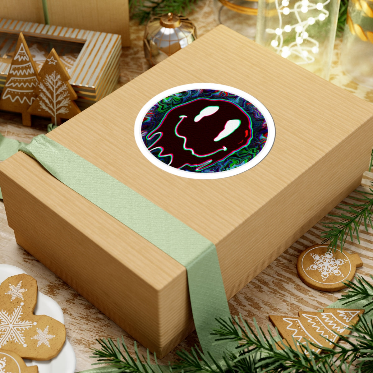 Drippy Maroon Smiley Face Sticker – Trippy Vinyl Decal