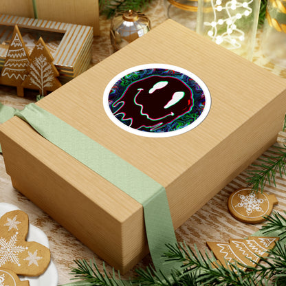 Drippy Maroon Smiley Face Sticker – Trippy Vinyl Decal