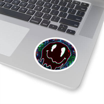 Drippy Maroon Smiley Face Sticker – Trippy Vinyl Decal