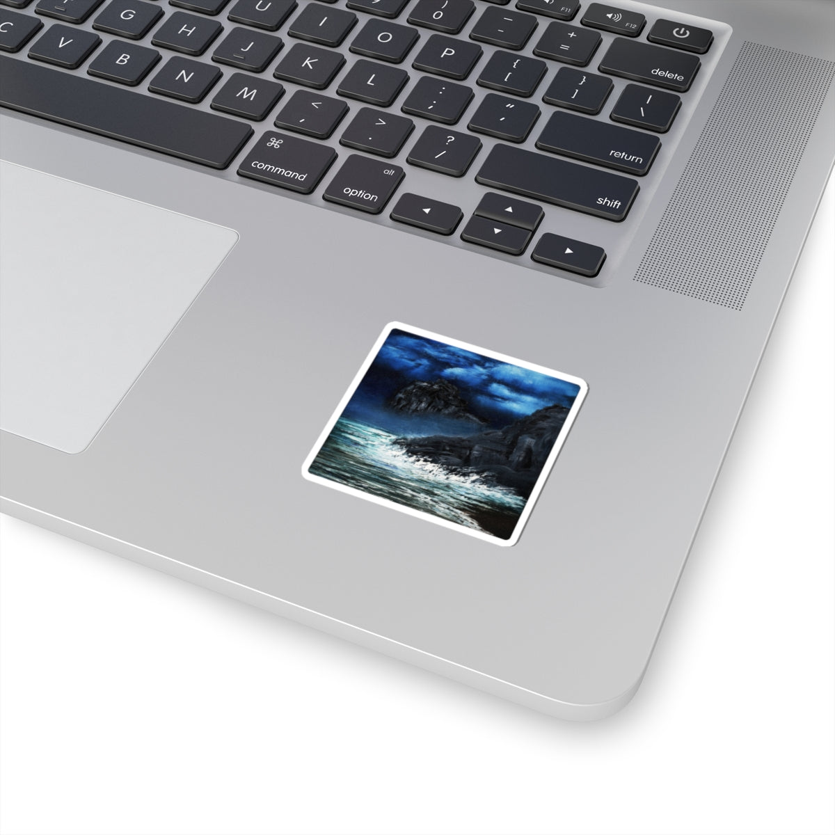 Ocean Nightscape Sticker — Moody Seascape Kiss-Cut Decal for Laptops & Journals