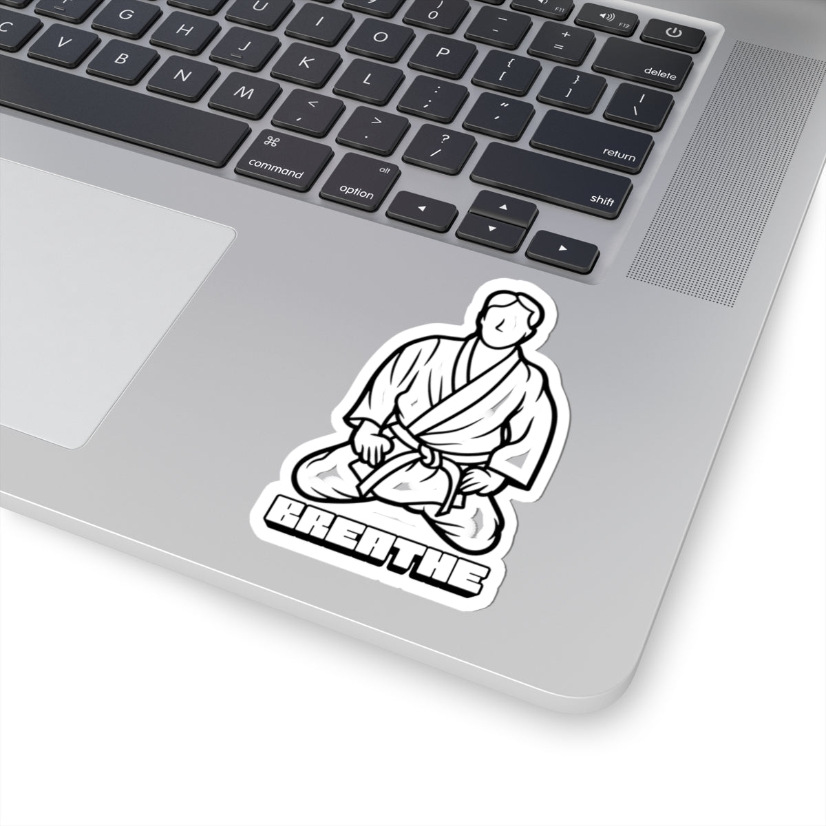 Meditation Martial Artist Sticker — 'Breathe' Zen Jiu-Jitsu Laptop Decal