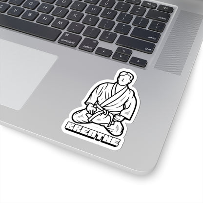 Meditation Martial Artist Sticker — 'Breathe' Zen Jiu-Jitsu Laptop Decal