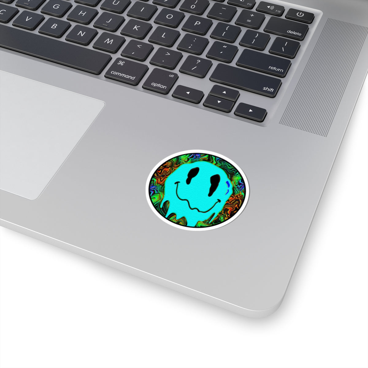 Drippy Teal Smiley Face Sticker – Trippy Vinyl Decal