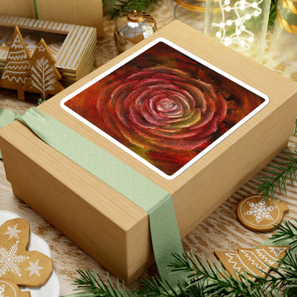 Oil Painting Rose Sticker – Floral Art Vinyl Decal