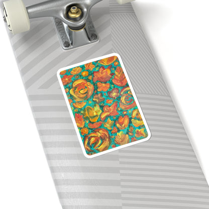 Abstract Floral Sticker – Colorful Oil Painting Vinyl Decal