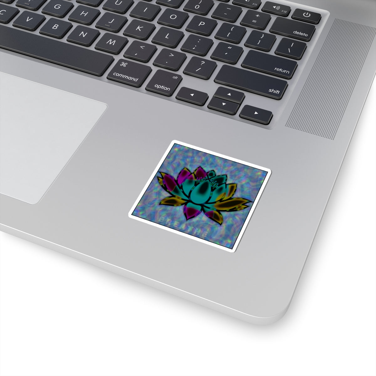 Lotus 'Breathe' Sticker — Holographic Meditation Kiss-Cut Sticker