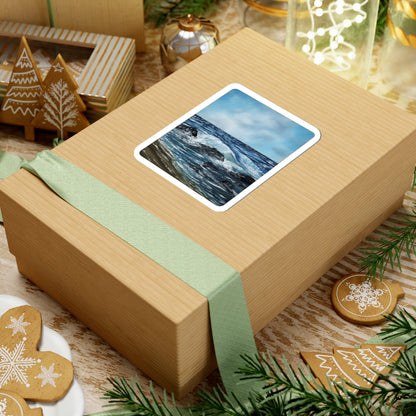 Ocean Waves Kiss-Cut Sticker — Scenic Coastal Sea Art Sticker