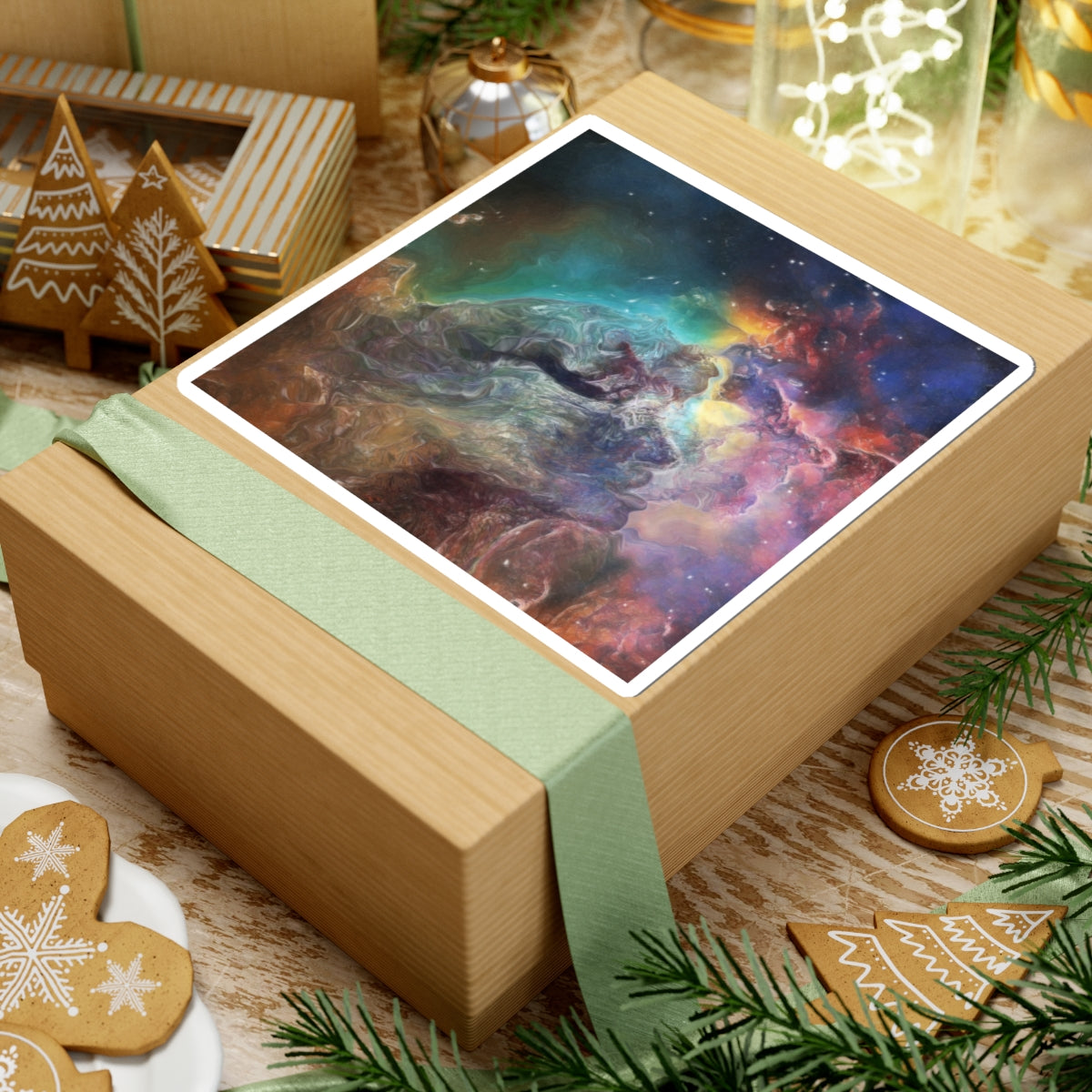 Cosmos Kiss — Colorful Space Nebula Galaxy Art