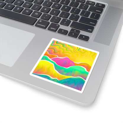 Psychedelic Rainbow Landscape Kiss-Cut Sticker