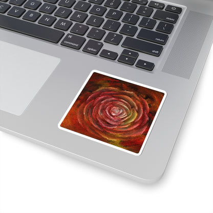 Oil Painting Rose Sticker – Floral Art Vinyl Decal