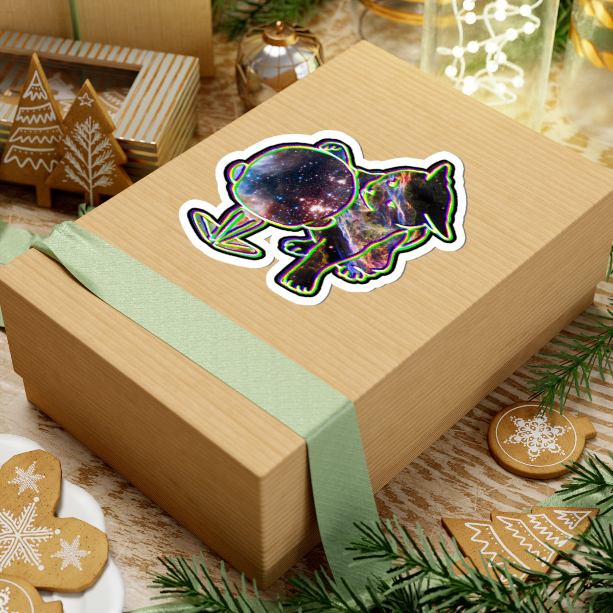 Galaxy Cat — Cosmic Aesthetic Laptop Decal