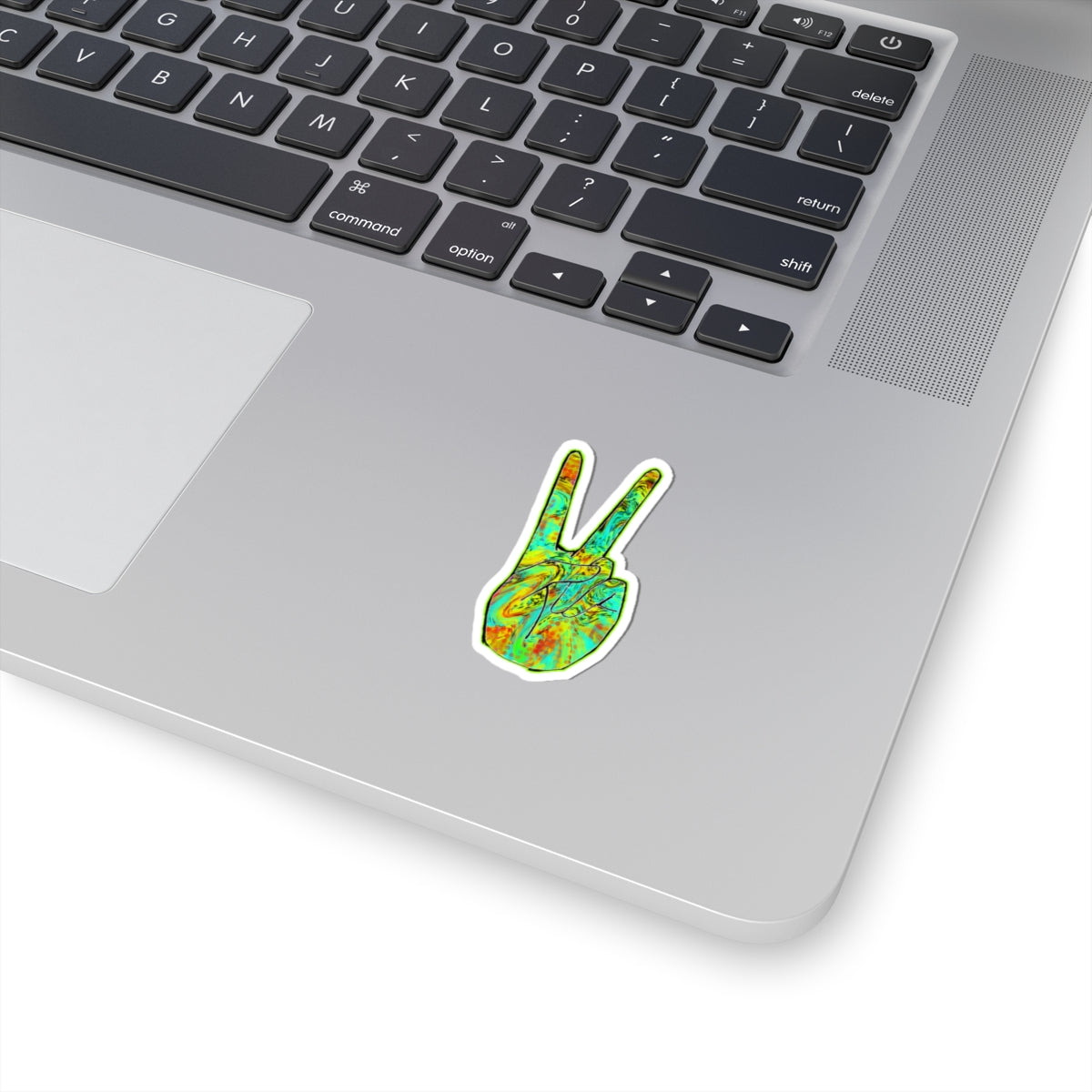 Psychedelic Peace Sign Sticker — Tie-Dye Kiss-Cut Vinyl Decal