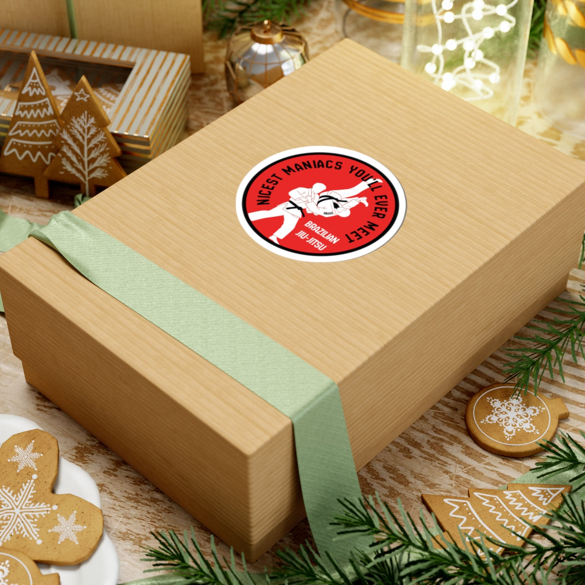 Brazilian Jiu-Jitsu Sticker — "Nicest Maniacs You'll Ever Meet" Kiss-Cut