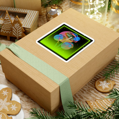 Psychedelic Neon Mushroom Sticker - Kiss-Cut Laptop Decal