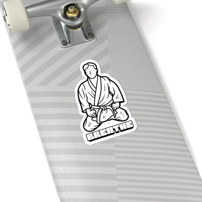 Meditation Martial Artist Sticker — 'Breathe' Zen Jiu-Jitsu Laptop Decal
