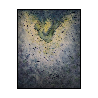 Abstract Oceanic Watercolor Matte Poster — Vertical Nautical Art Print