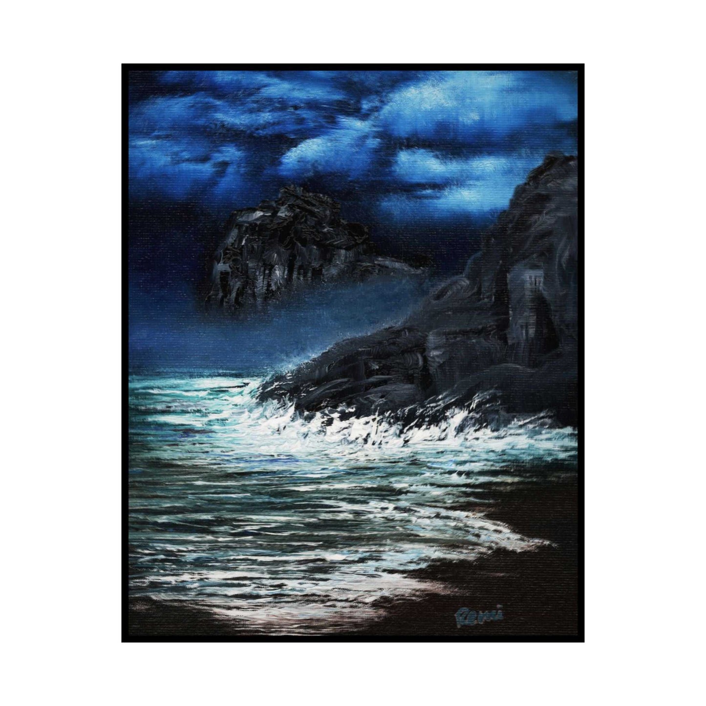 Ocean Nightscape Matte Poster — Moody Seascape Wall Art