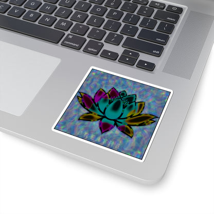 Lotus 'Breathe' Sticker — Holographic Meditation Kiss-Cut Sticker