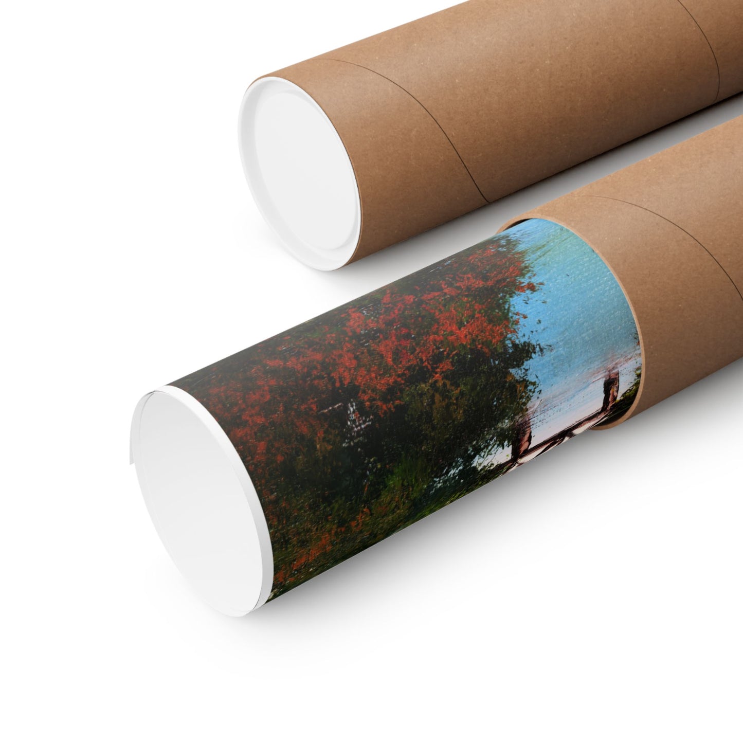 River Bridge Landscape Poster — Matte Vertical Wall Art