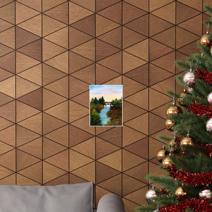 River Bridge Landscape Poster — Matte Vertical Wall Art