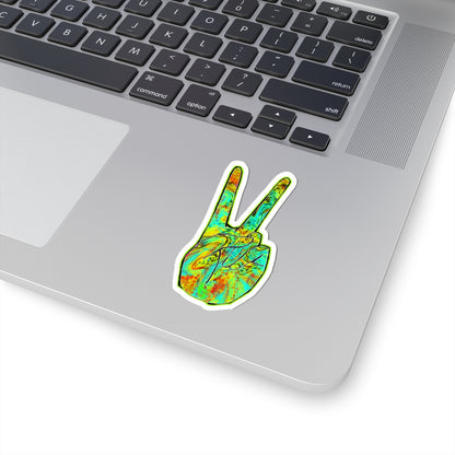 Psychedelic Peace Sign Sticker — Tie-Dye Kiss-Cut Vinyl Decal