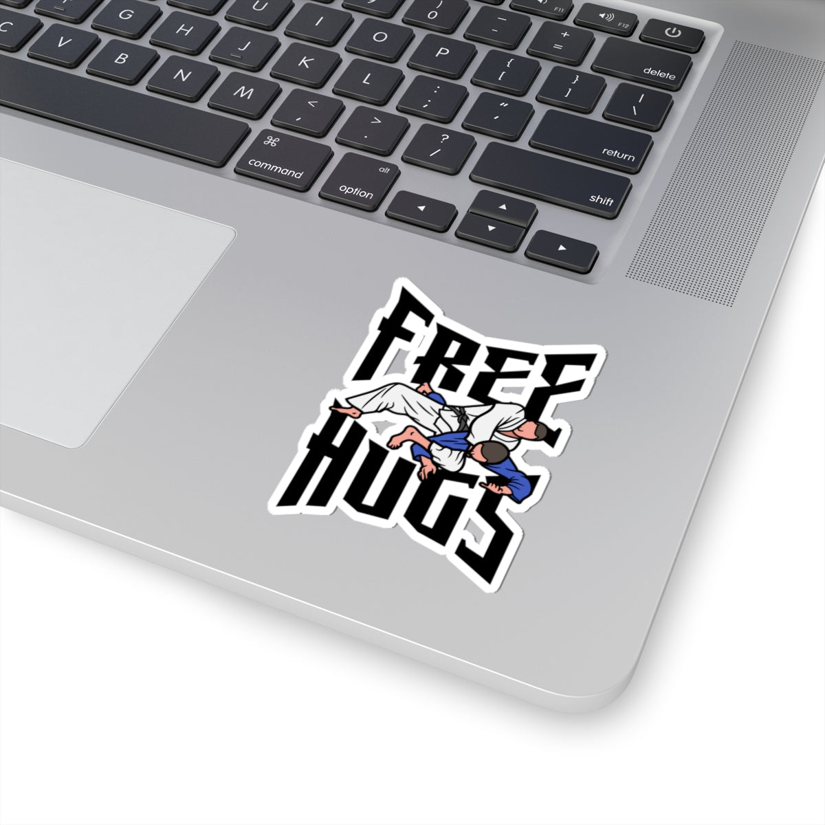 Free Hugs BJJ Sticker — Martial Arts Kiss-Cut Vinyl Decal