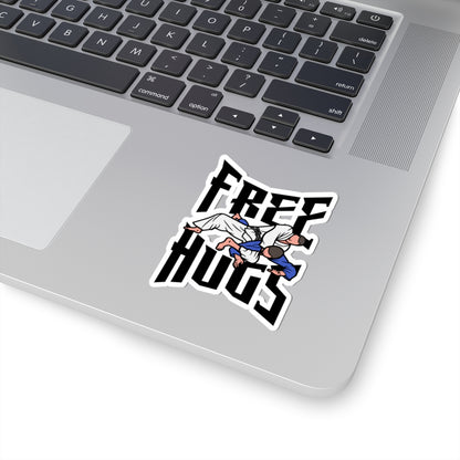 Free Hugs BJJ Sticker — Martial Arts Kiss-Cut Vinyl Decal