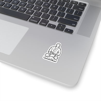 Meditation Martial Artist Sticker — 'Breathe' Zen Jiu-Jitsu Laptop Decal