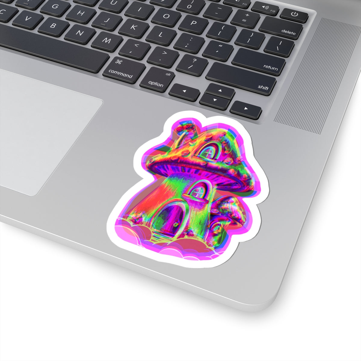 Psychedelic Mushroom House Sticker – Whimsical Fairy Art Vinyl Decal